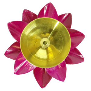Brass Lotus Diya Rose Colour Small